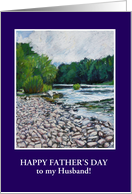 For Husband Custom Front Father’s Day River Landscape card