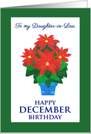 Daughter in Law’s December Birthday with Bright Red Poinsettia card