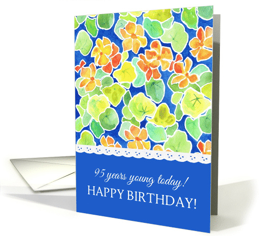 95th Birthday with Bright Orange Nasturtiums Pattern card (935129)