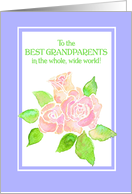 Grandparents Day Best Grandparents Pink Albertine Roses card