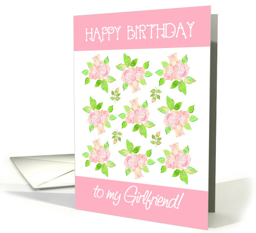 Girlfriend's Birthday with Vintage Pink Roses card (936294)