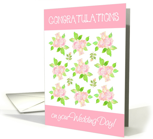 Wedding Congratulations with Nostalgic Pink Roses card (936468)