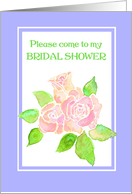 Bridal Shower Invitation with Pink Albertine Roses card