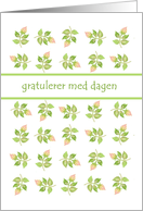 Pretty Rosebuds Birthday Card, Norwegian Greeting card