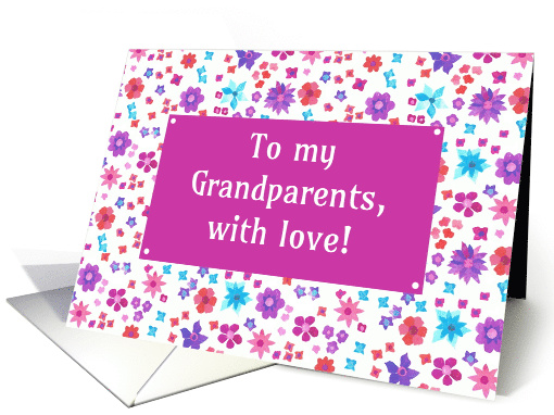 Grandparents Day Greeting with Ditsy Floral Pattern card (953935)