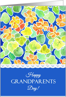 For Grandparents Day with Bright Orange Nasturtiums Pattern card