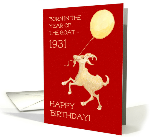 Birthday for Anyone Born in 1931 Chinese Year of the Goat card