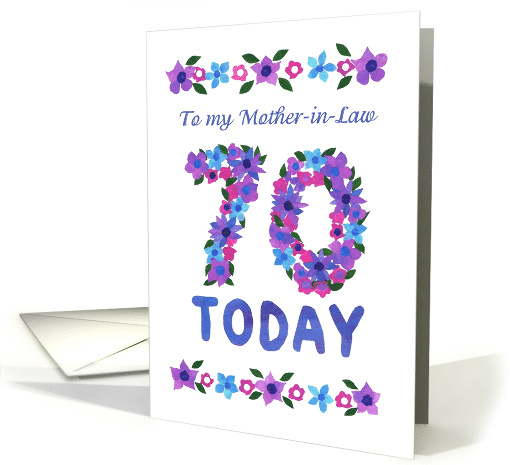 For Mother in Law 70th Birthday Greetings with Pink and... (964689)