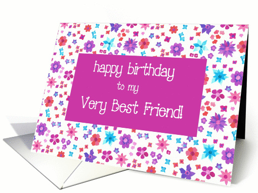 Birthday Card for Best Friend, Flower Power card (969231)