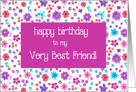 Birthday Card for Best Friend, Flower Power card