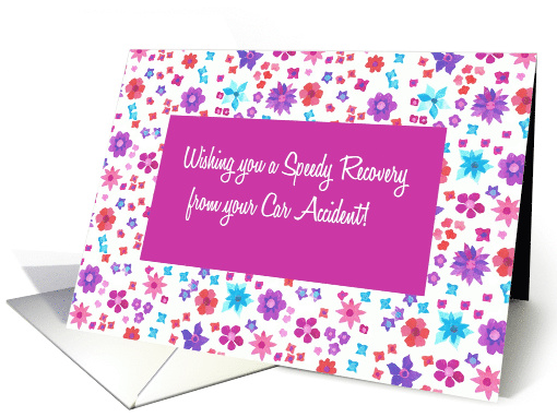 Get Well From Car Accident with Ditsy Floral Pattern card (969753)