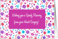 Get Well From Heart Surgery with Ditsy Floral Pattern card