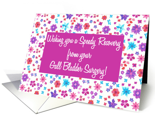 Get Well From Gall Bladder Surgery with Ditsy Floral Pattern card