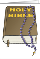 Rosary and Holy Bible - Scripture - Religious - Christianity card