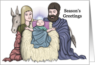 Jesus in Manger - Christmas card
