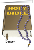 Deacon - Bible - Rosary - Note Card - Blank Inside card