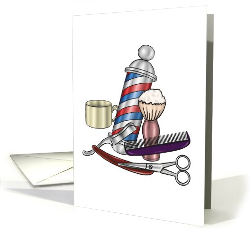 Barber Tools and Supplies card (539903)