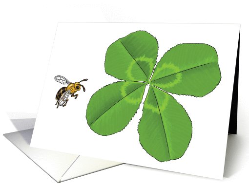 Four Leaf Clover and Bee card (539923)