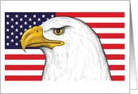 Eagle and American Flag card