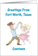 Fort Worth - Texas - Square Dancers - Souvenir Greeting card