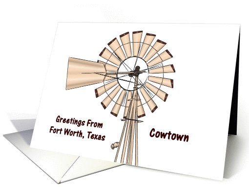 Fort Worth - Texas -  Windmill - Souvenir Greeting card (541166)