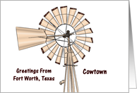 Fort Worth - Texas - Windmill - Souvenir Greeting card