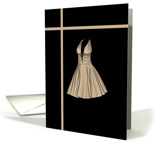 Beige Formal Dress - Note Cards - Blank card (542438)