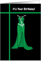 Birthday for Her - Green Dress card