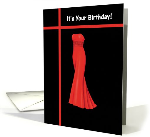 Birthday for Her - Red Dress card (542454)