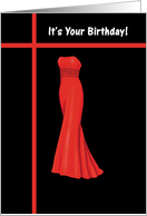 Birthday for Her - Red Dress card