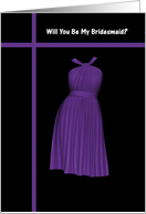 Be My Bridesmaid - Purple Dress card