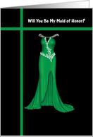 Maid of Honor - Green Dress card