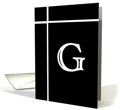 Letter G - Personalized - Monogram - Blank card (542647)