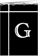 Letter G - Personalized - Monogram - Blank Card