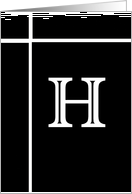 Letter H - Personalized - Monogram - Blank Card