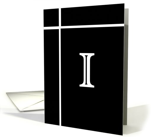 Letter I - Personalized - Monogram - Blank card (542649)