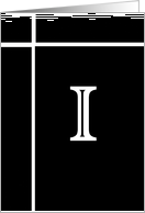 Letter I - Personalized - Monogram - Blank Card