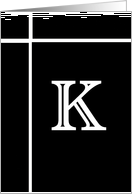 Letter K - Personalized - Monogram - Blank Card