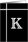 Letter K - Personalized - Monogram - Blank Card