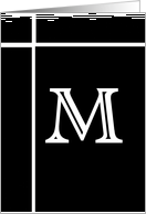 Letter M - Personalized - Monogram - Blank Card