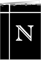 Letter N - Personalized - Monogram - Blank Card