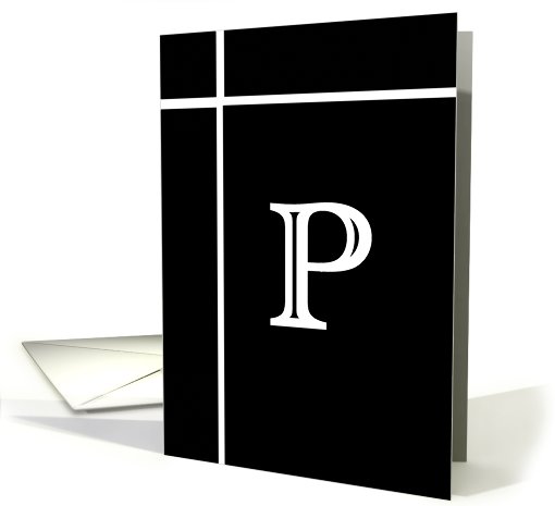 Letter P - Personalized - Monogram - Blank card (542657)