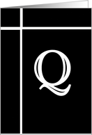 Letter Q - Personalized - Monogram - Blank Card