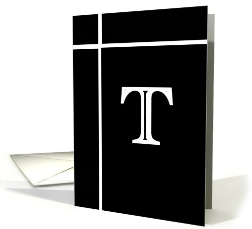 Letter T - Personalized - Monogram - Blank card (542661)