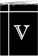 Letter V - Personalized - Monogram - Blank Card
