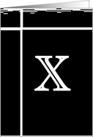 Letter X - Personalized - Monogram - Blank Card