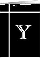Letter Y - Personalized - Monogram - Blank Card