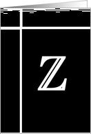 Letter Z - Personalized - Monogram - Blank Card