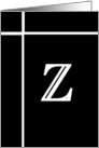 Letter Z - Personalized - Monogram - Blank Card