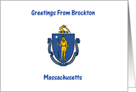 Massachusetts - City of Brockton - Flag - Souvenir Card
